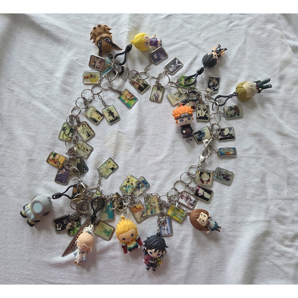 Assorted Anime Bulk Lot (Keychains & Trading Figures) Belt